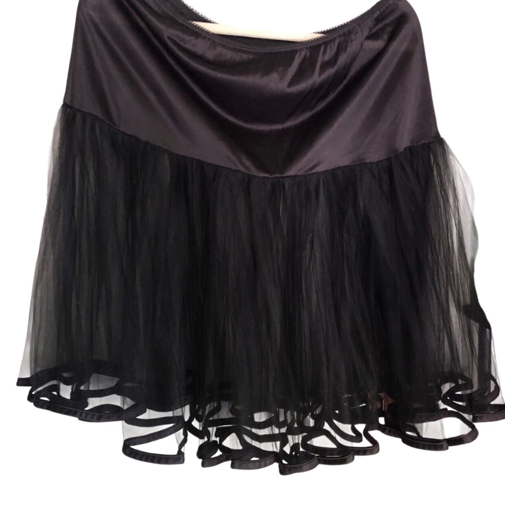 VINTAGE Petticoat HalfSlip Black Tulle Goth Punk 80’s Size Medium